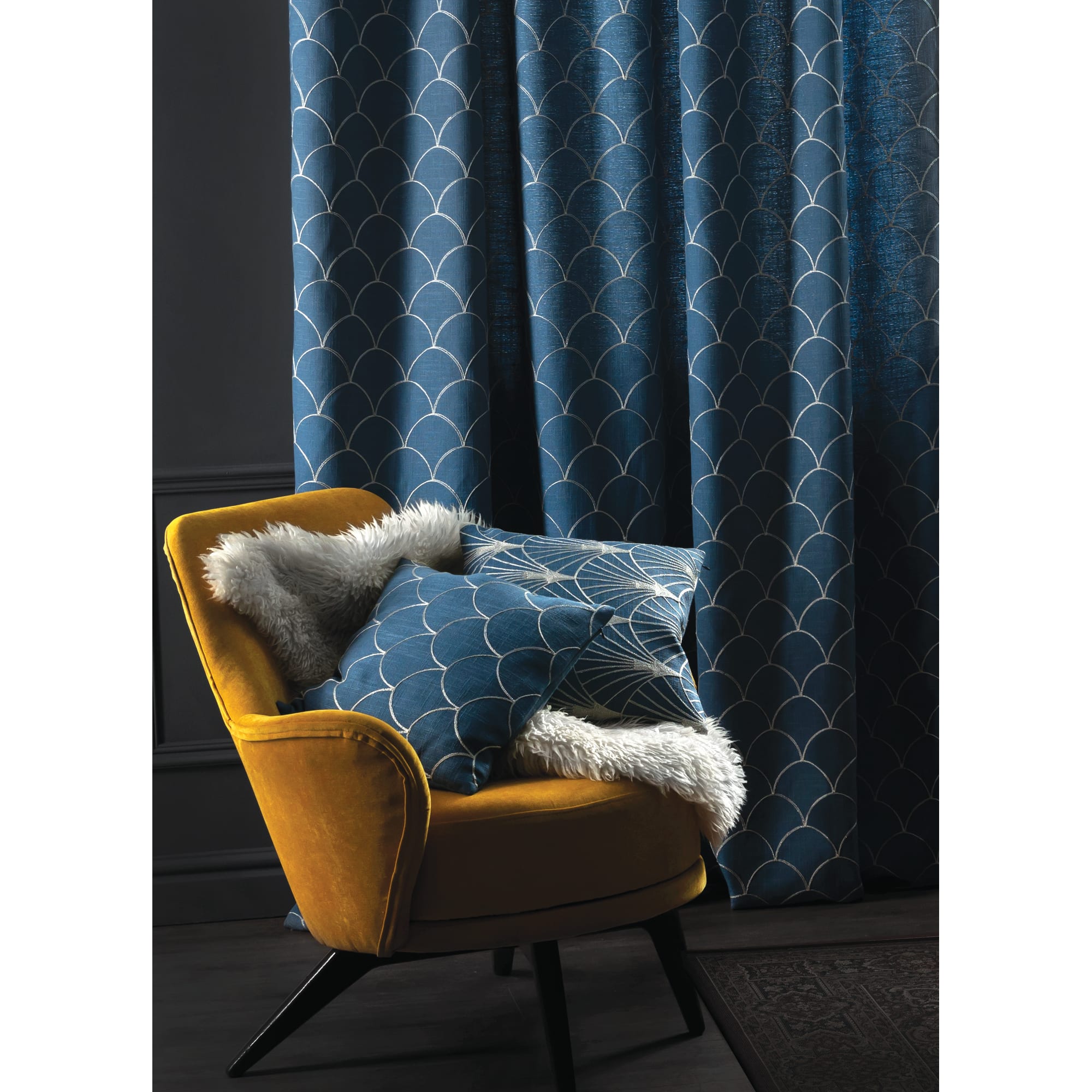 82041963 Наволочка декоративная GreatGatsby, 40x40 см, цвет синий Santreyd  - Вид №5