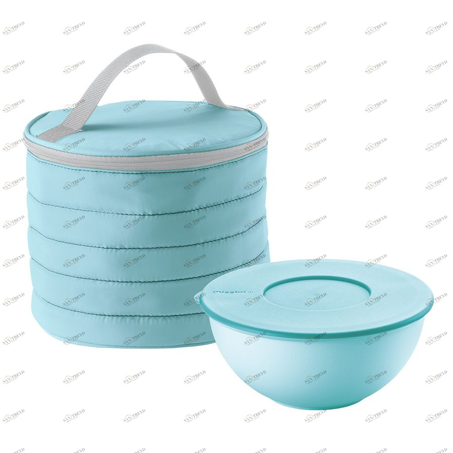 Набор термосумка+контейнер Handy круглый голубой Guzzini 032902134