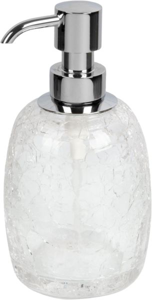 6603/CH-OPG Surya Crystal, дозатор овальный с помпой V5, цвет хром - прозрачное стекло