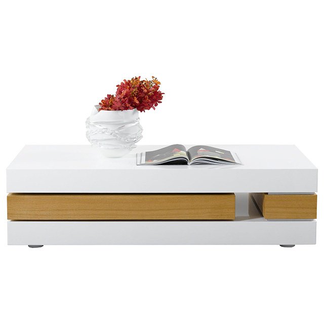 Журнальный столик белый с отделкой дуб Vision White PUSHA PUSHA 062882 Белый  - Вид №1