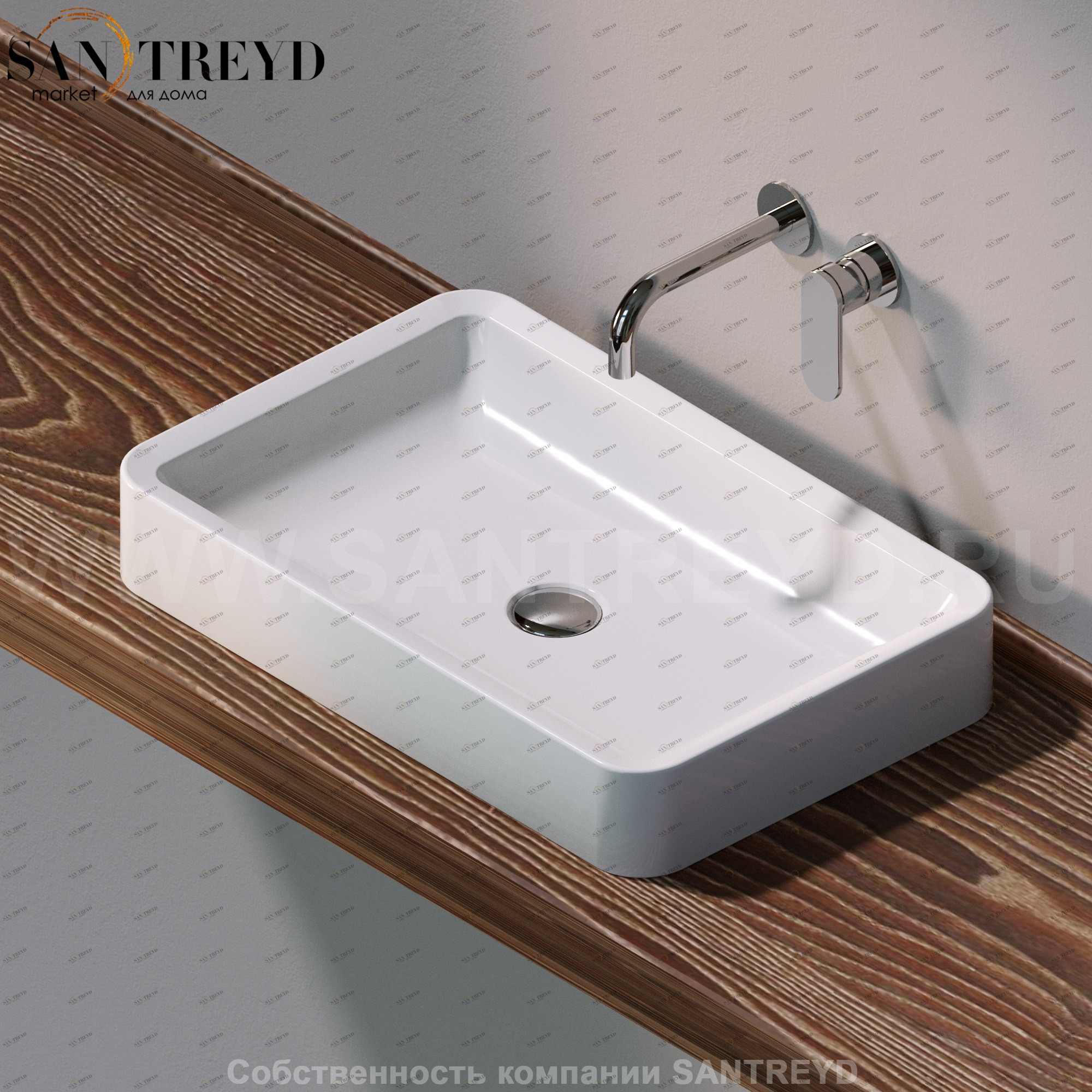 NL62A9016 Накладная раковина под столешницу  прямоугольная Ceramica Flaminia Nile