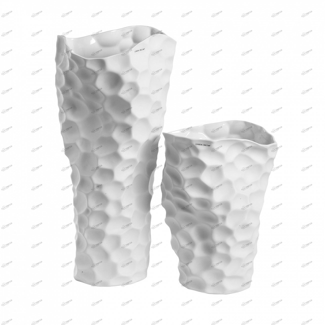 Ваза керамическая 22х22х52 GARDA DECOR ДИЗАЙНЕРСКИЕ 033911 Белый 