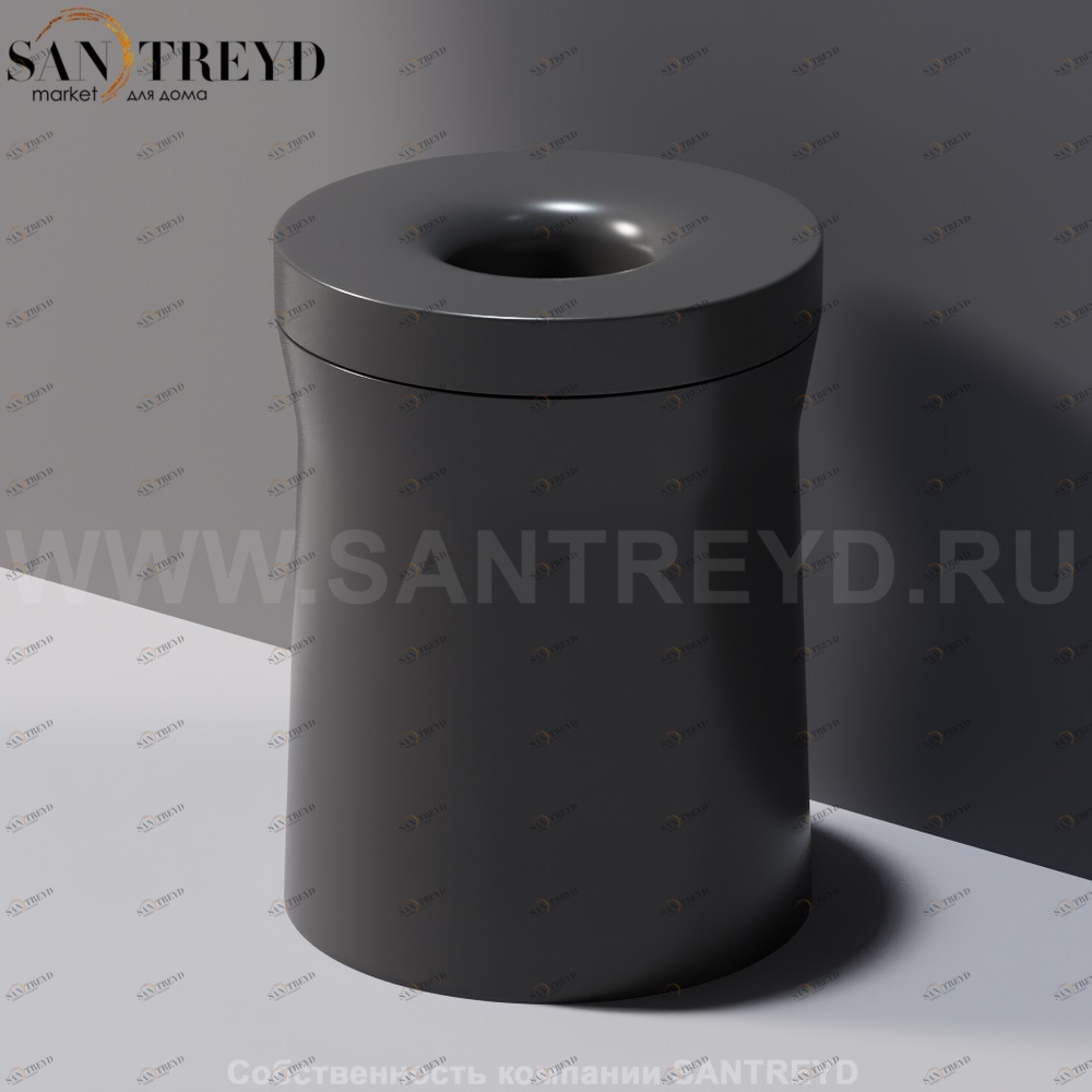 Agape ROTO Корзина для мусора 33 см из пластика серая ACOM0791GL