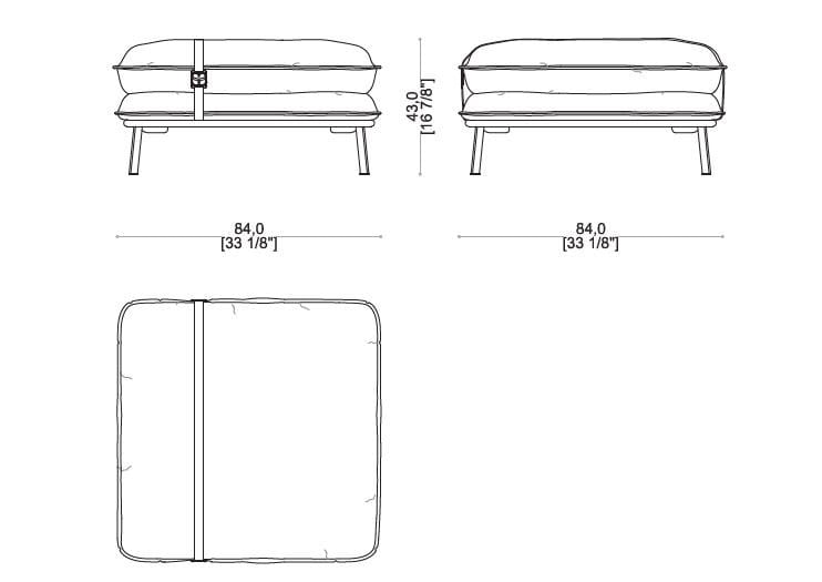 Ткань съемный квадратный садовый пуфик Sicis Lipari ARCH-00106725 - Вид №4