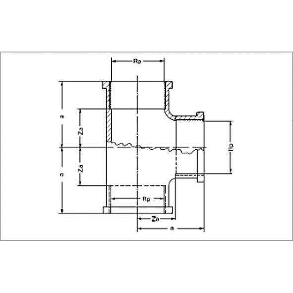 13130341234 SANHA 3130 PURAFIT тройник ВР 3/4x1/2x3/4 мм  - Вид №1