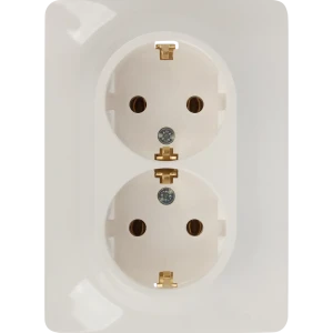 Розетка двойная встраиваемая Schneider Electric Glossa с заземлением цвет молочный