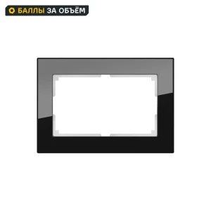 Рамка для розеток и выключателей Werkel Favorit 2 поста цвет черное стекло