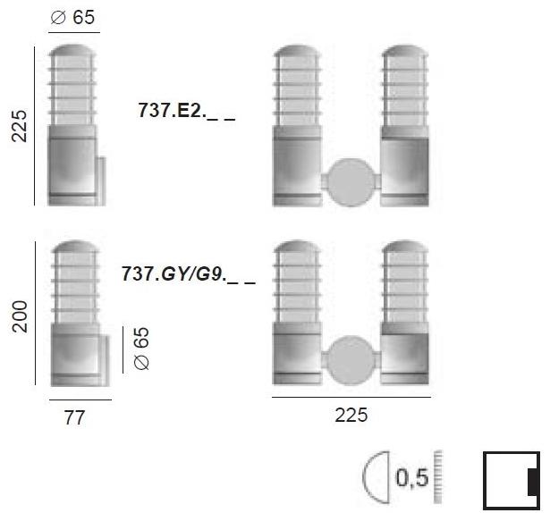 BEL-LIGHTING Настенный светильник из металла черепаха Atlantic 737. e2 - Вид №2