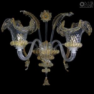 1245 ORIGINALMURANOGLASS Настенный светильник Бра Элегантный - янтарный - муранское стекло OMG  см