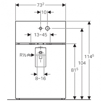 Сантехнический модуль Geberit Monolith 131.043.SJ.1 для подвесного умывальника, стекло чёрное Santreyd  - Вид №4