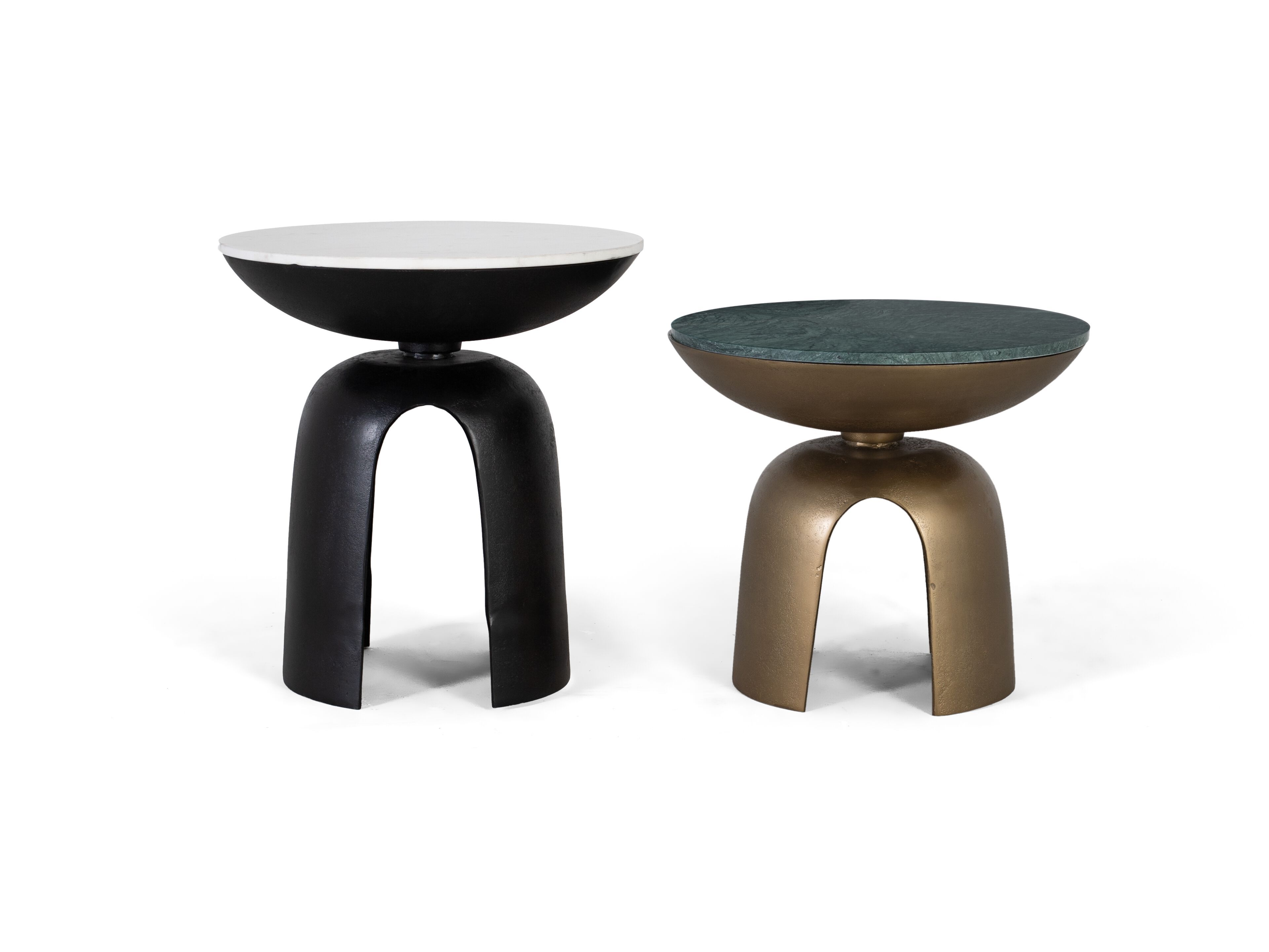 Круглый мраморный журнальный столик с алюминиевым основанием Giner y Colomer 1604 ARCH-00062056