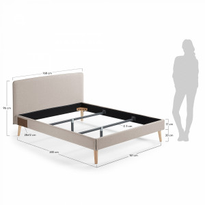 052272 Кровать Lydia 150х190 бежевая La Forma Dyla