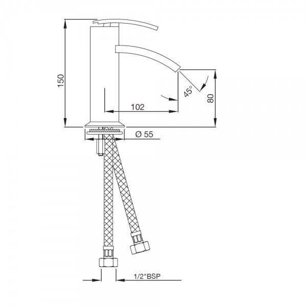 SIG-BCH-41011B Смеситель для раковины Artize Signac Черный хром  - Вид №1