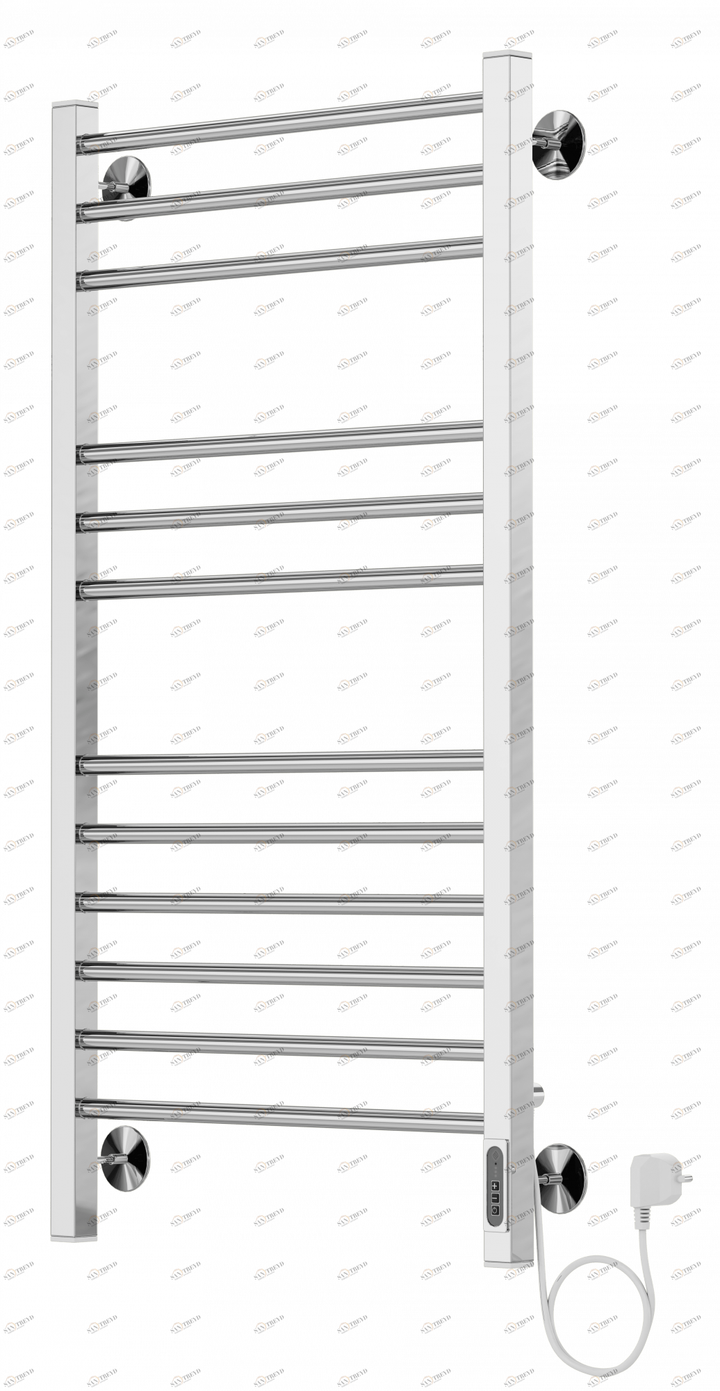 4660059580296 ЭЛЕКТРИКА Сицилия П12 500х1000 (6+3+3) электро (new встроен.диммер) Полотенцесушитель TERMINUS RAL 9003 матовый 