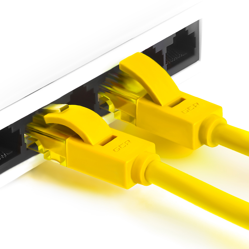 GCR-LNC02-30.0m патч-корд прямой 30.0m, utp кат.5e, желтый, позолоченные контакты, 24 awg, литой, ethernet high speed 1 гбит/с, rj45, t568b Greenconnect Santreyd  - Вид №1