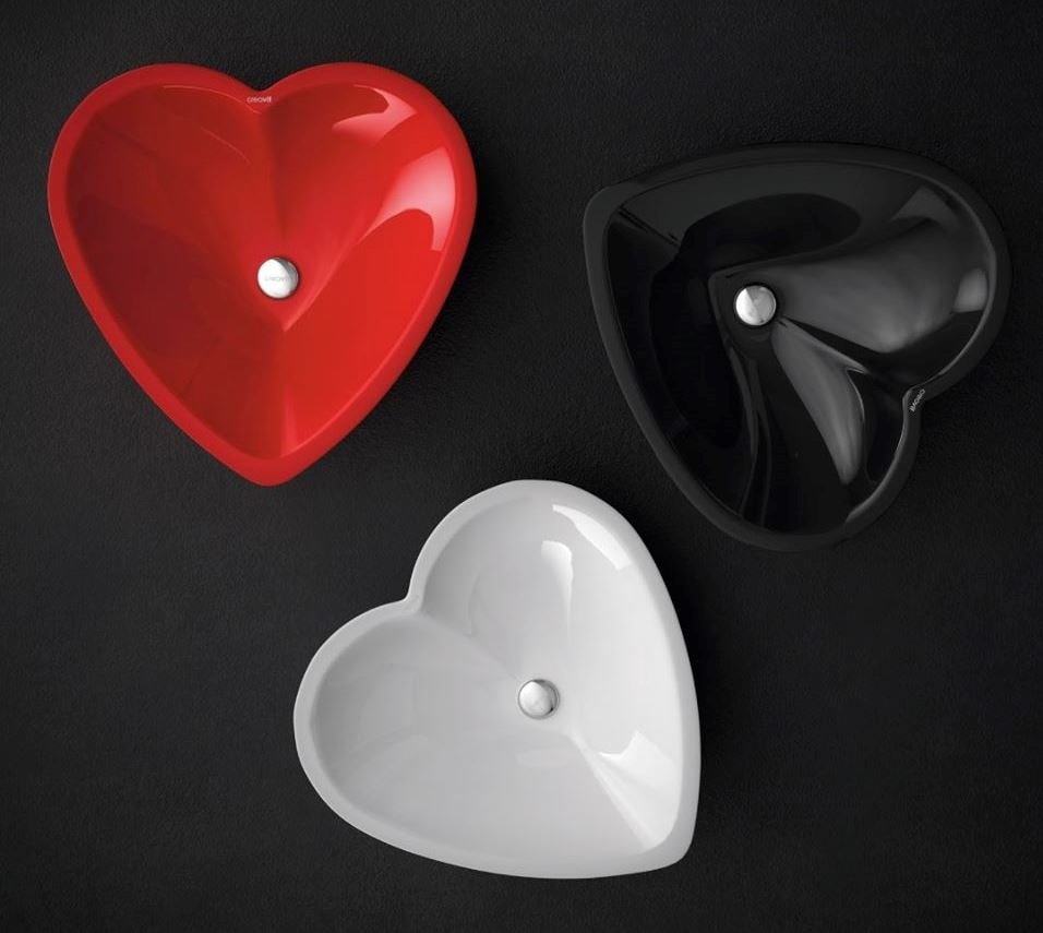 TP149-00SI00E-0000 Раковина TP149.4 сердце ЧЕРНАЯ Creavit  - Вид №3