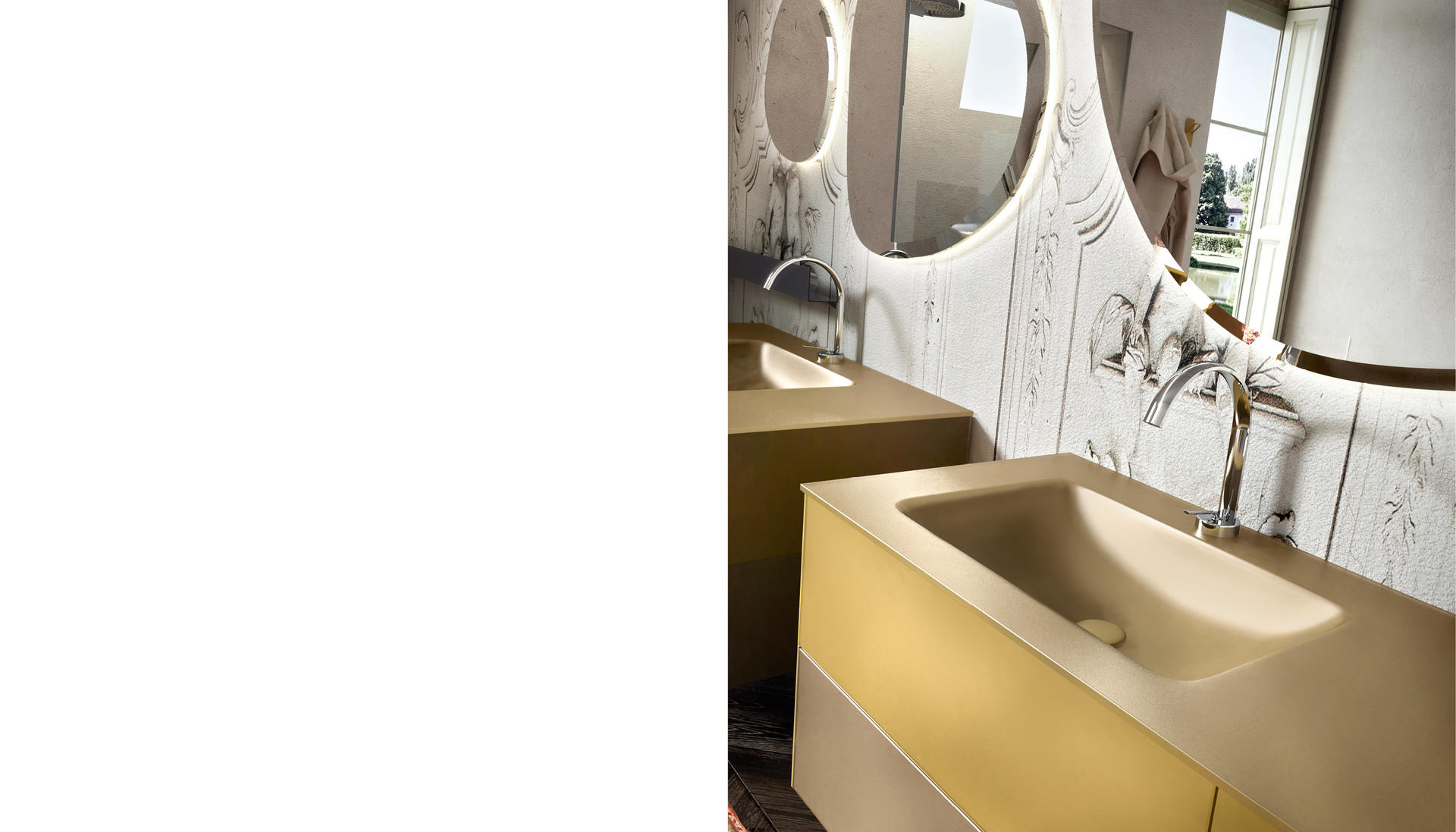 ED-ST26 Edone Встраиваемый умывальник Boreale ВСТРОЕННЫЙ БАК Интегрированная верхняя часть ванны Boreale из сверхпрозрачного стекла  - Вид №2