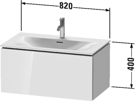 LC613708686 L-Cube Тумбочка подвесная Капучино глянцевый лак Duravit - Вид №1