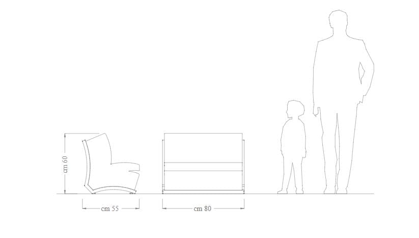 Детская скамейка из оцинкованной стали DIMCAR LIBRICHINA ARCH-00106525 - Вид №2