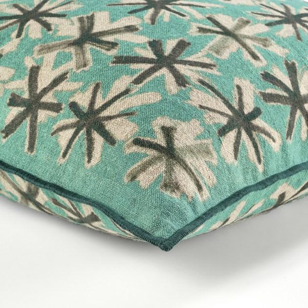 Élitis Квадратная вышитая льняная подушка  Co 136  - Вид №1