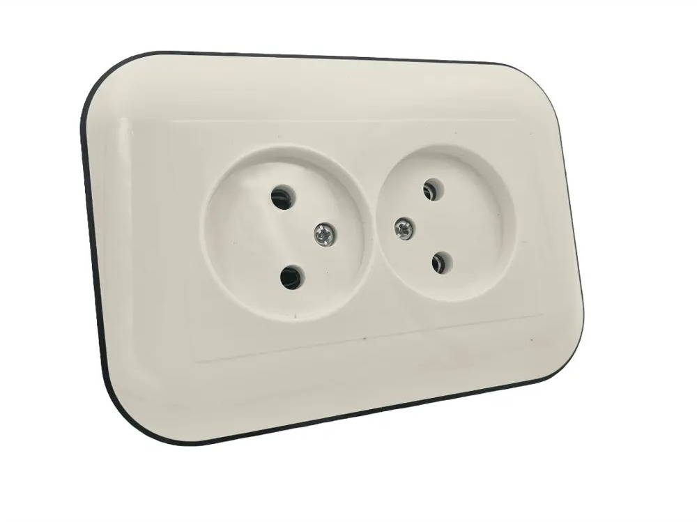 90583813 Розетка встраиваемая Ovivo Loft 404-120308-908 цвет белый/черный STLM-0295036