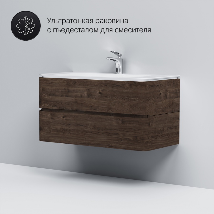 M30FHX1002TF База под раковину подвесная 100 см ящики табачный дуб текстурированная AM.PM Sensation - Вид №1