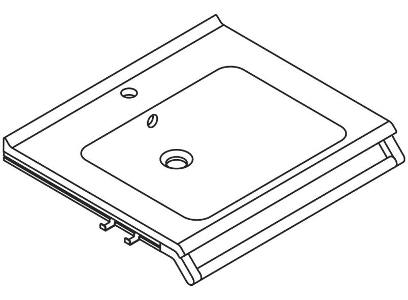 950.19.081 Комплект умывальника с поручнем и 2 крючками HEWI Waschtische  - Вид №2