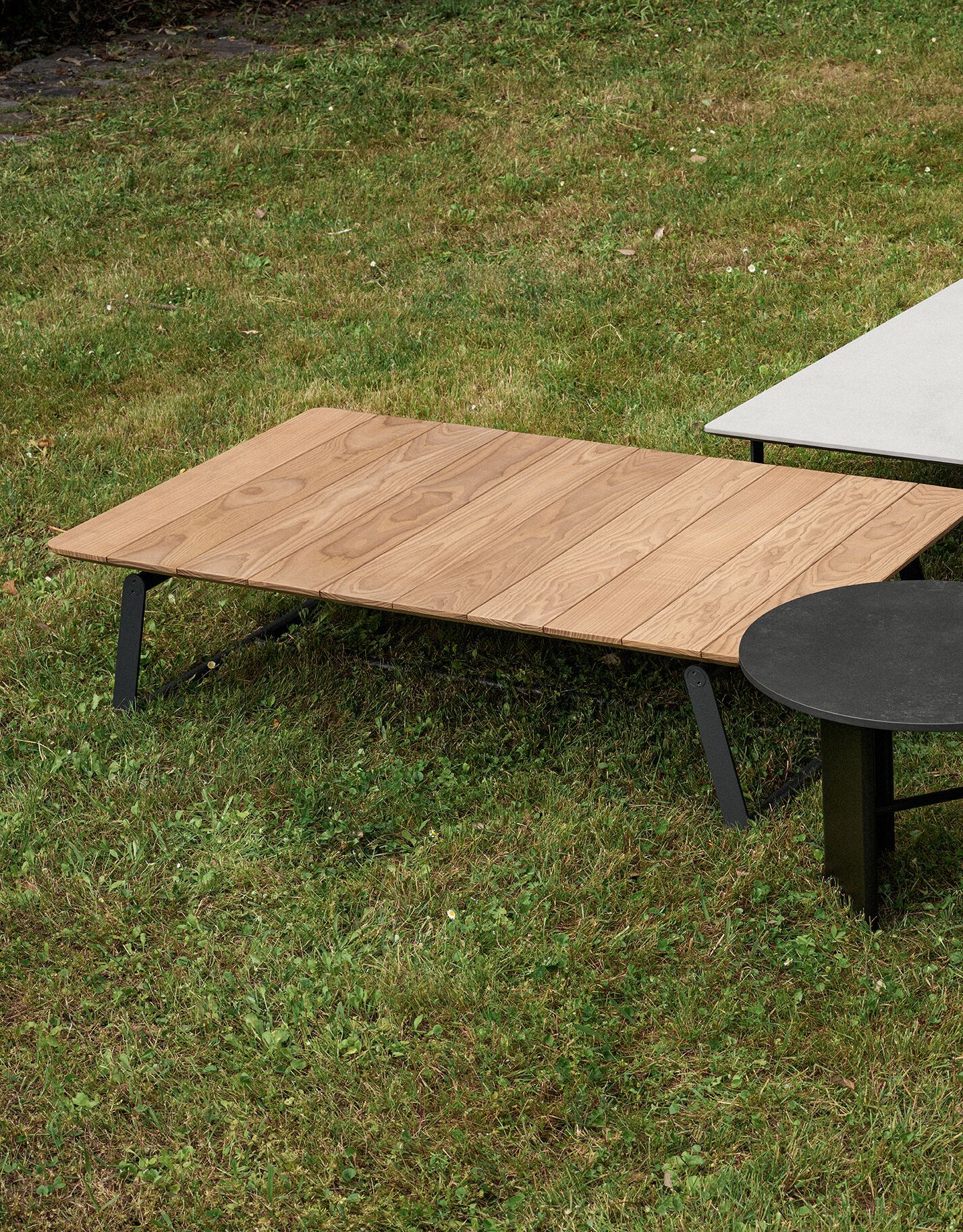 Низкий садовый стол из стали и дерева Potocco Soul ARCH-00021608 - Вид №2