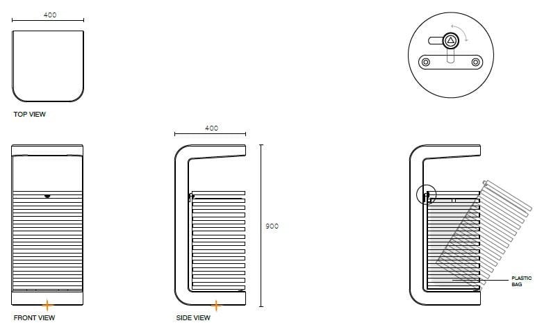 Держатель для мусора из нержавеющей стали и бетона SIT Flow ARCH-00151985 - Вид №5