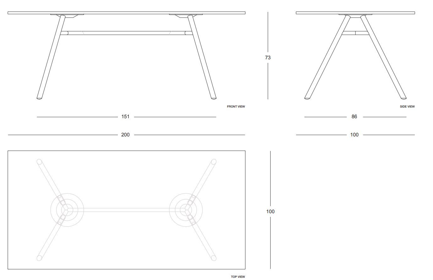 Прямоугольный стол с верхней частью HPL Plank ARCH-00125207 - Вид №6