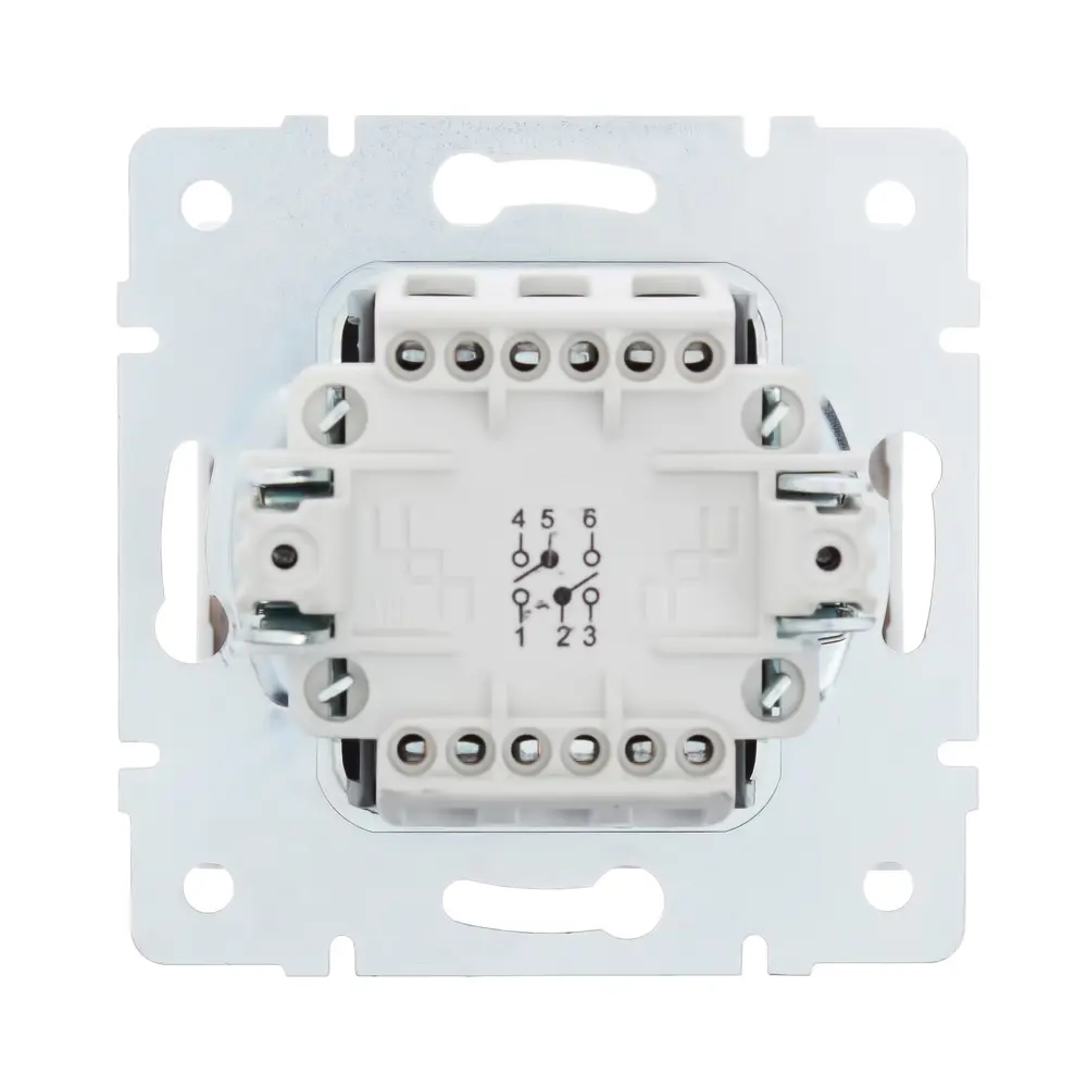 Выключатель проходной встраиваемый Lezard Rain 2 клавиши, цвет белый STLM-2089215 - Вид №1