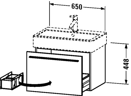 Тумбочка подвесная X-Large #XL6042 650 x 443 мм Duravit XL604209090 - Вид №1