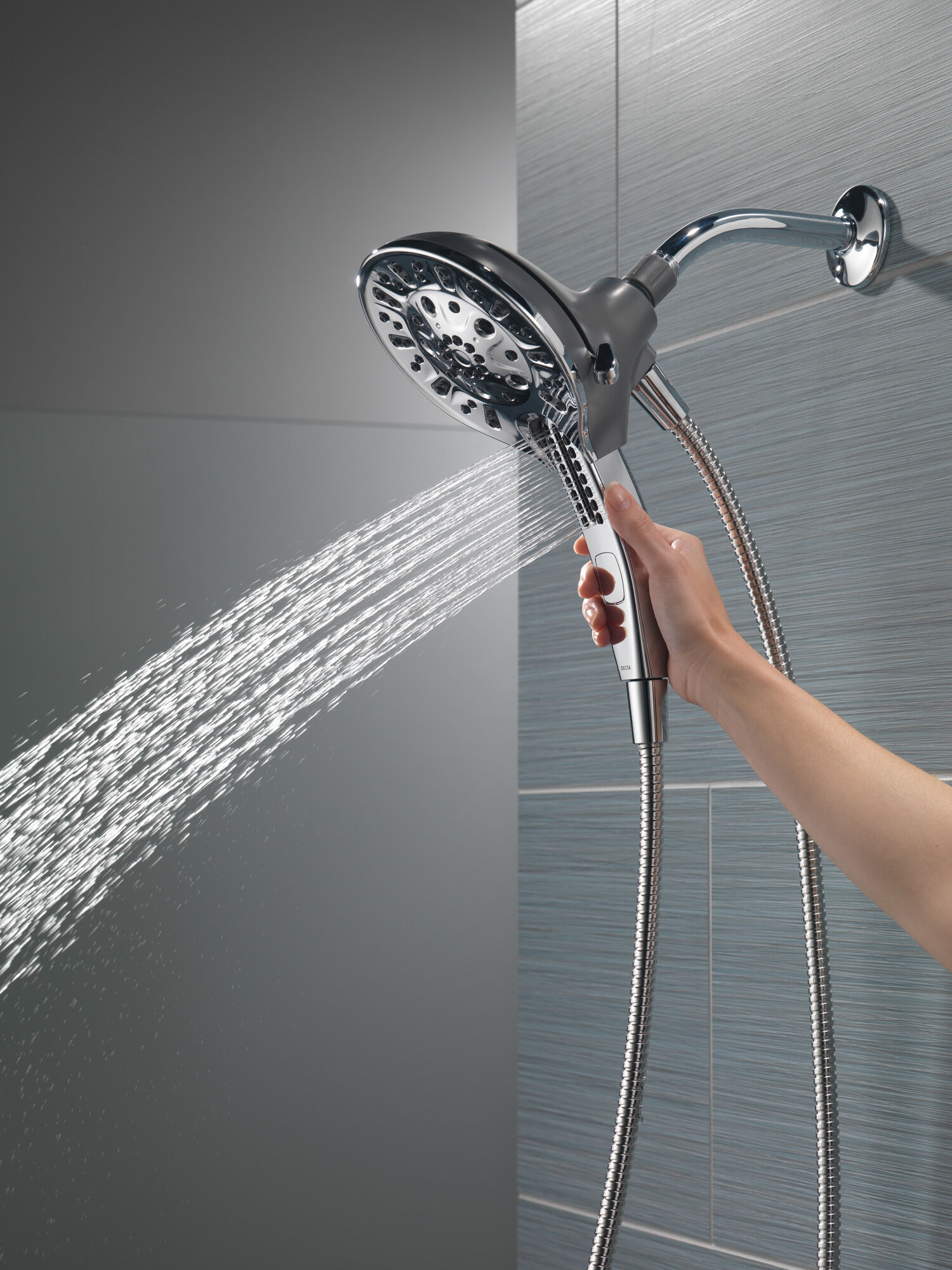 75505 H2Okinetic® In2ition® Душ два в одном с 5 настройками Delta Faucet Delta Хром - Вид №8