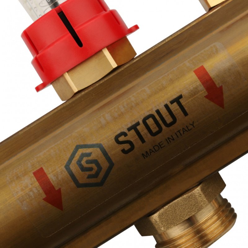 Коллектор из латуни на 9 вых. с расходомерами STOUT SMB0473000009 - Вид №2