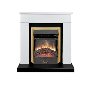 Каминокомплект Royal Flame Bergen STD SFT разборный Majestic FX Brass 1.5 кВт цвет бело-черный