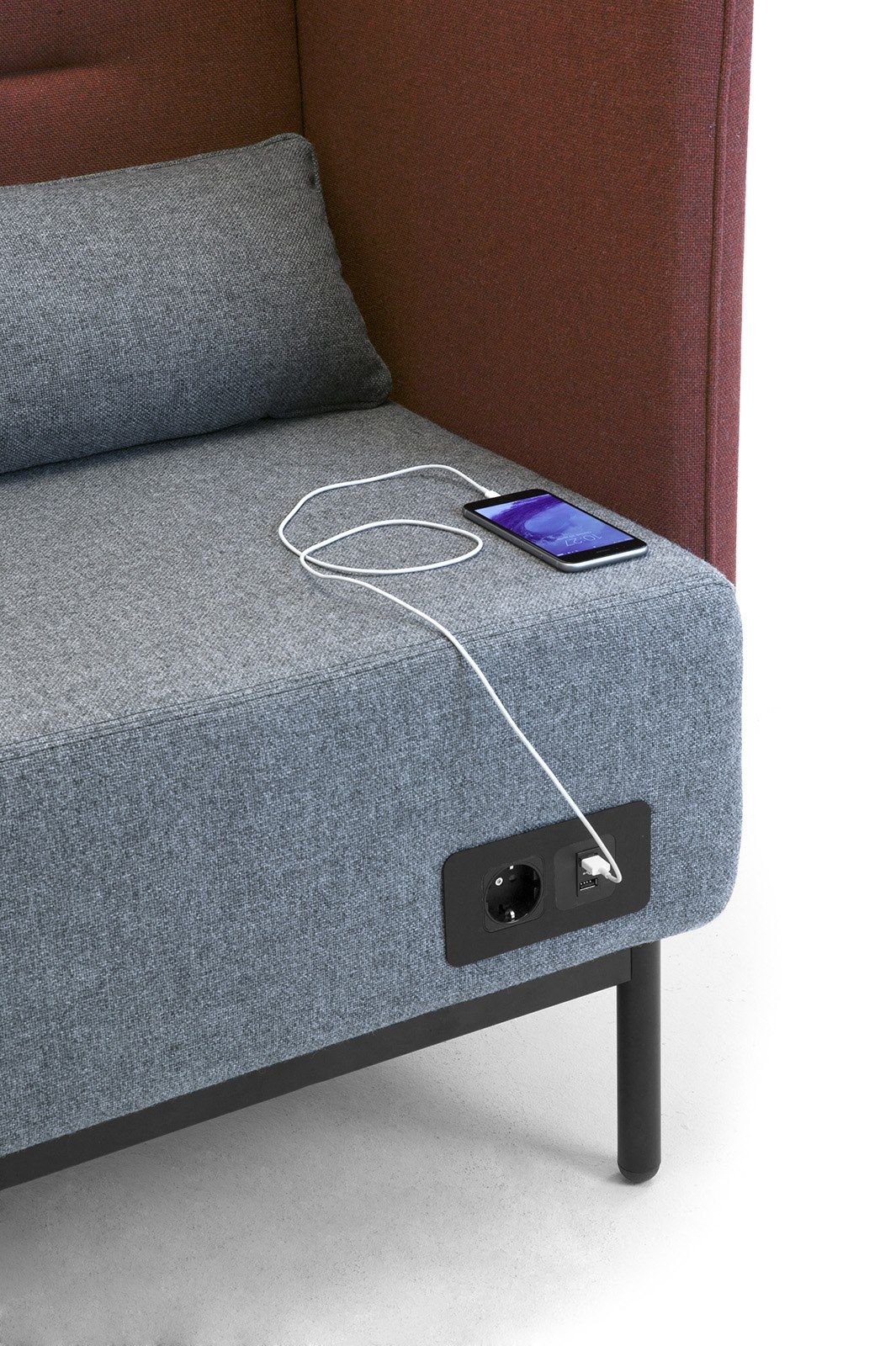 3-местный огнестойкий тканевый диван с USB-разъемом Leyform Around ARCH-00062277 - Вид №5