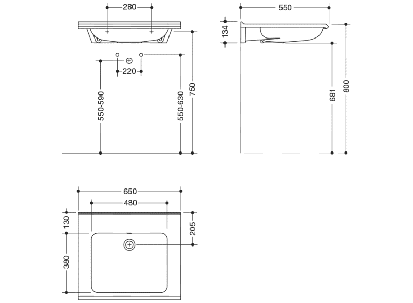 950.13.202 Тумба под умывальник, модульная HEWI Waschtische  - Вид №1