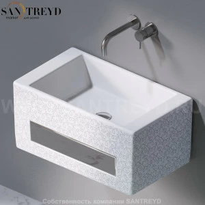 L116400 Подвесная раковина настенная прямоугольная A. e T. Italia Tower белая