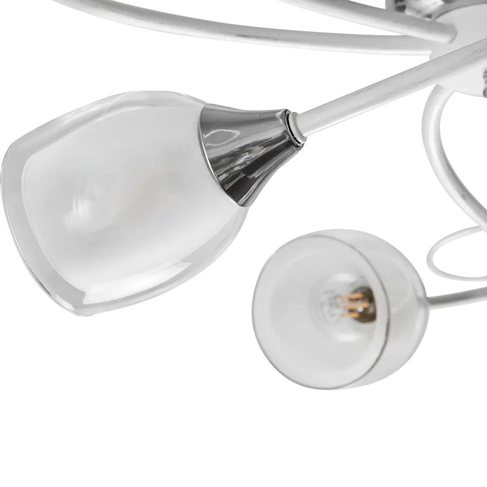Люстра потолочная Vitaluce Вианна 6 ламп 18м² Е14 цвет бело-бежевый с серебром STLM-2027890 - Вид №5