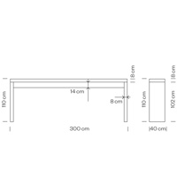 Deck 502C Стол из сотового картона с ламинированной поверхностью. Версия 40 см глубиной. Et al. Deck