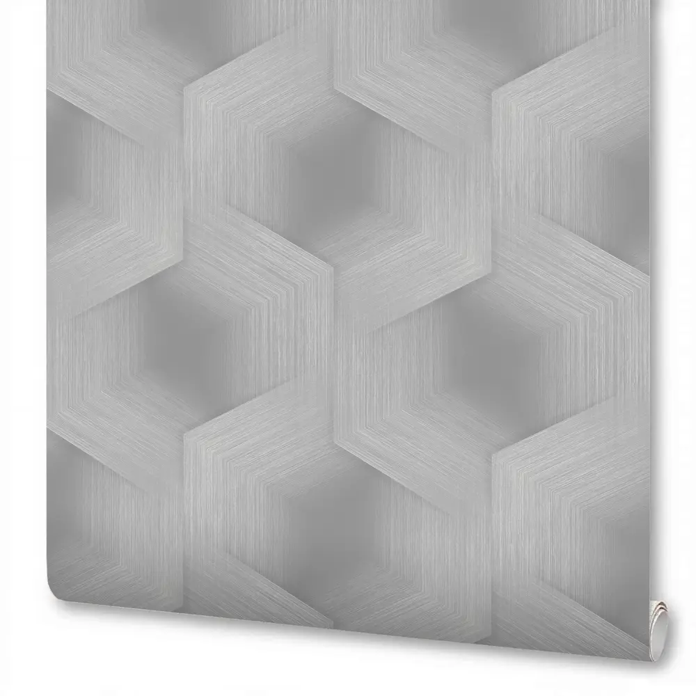 Wallsecret Hudson - серые флизелиновые обои с геометрическим узором 89423684 STLM-1570922