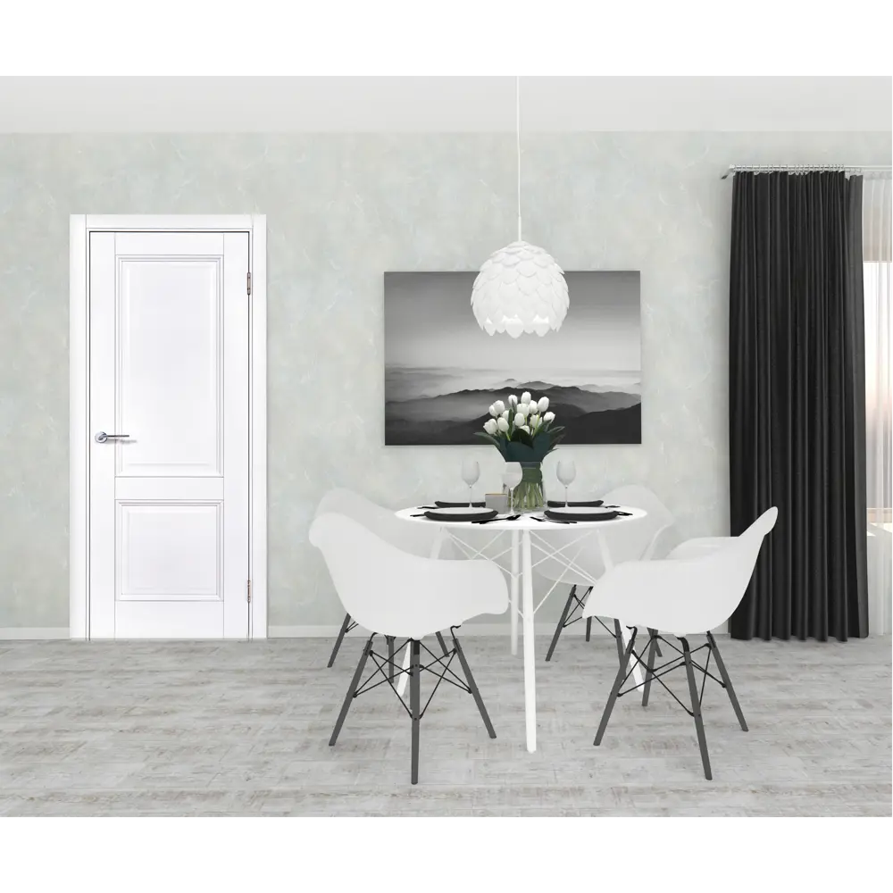 87418083 Дверь межкомнатная глухая с замком и петлями в комплекте Палермо 70x200 см полипропилен цвет аляска STLM-0901193 PORTIKA  - Вид №5
