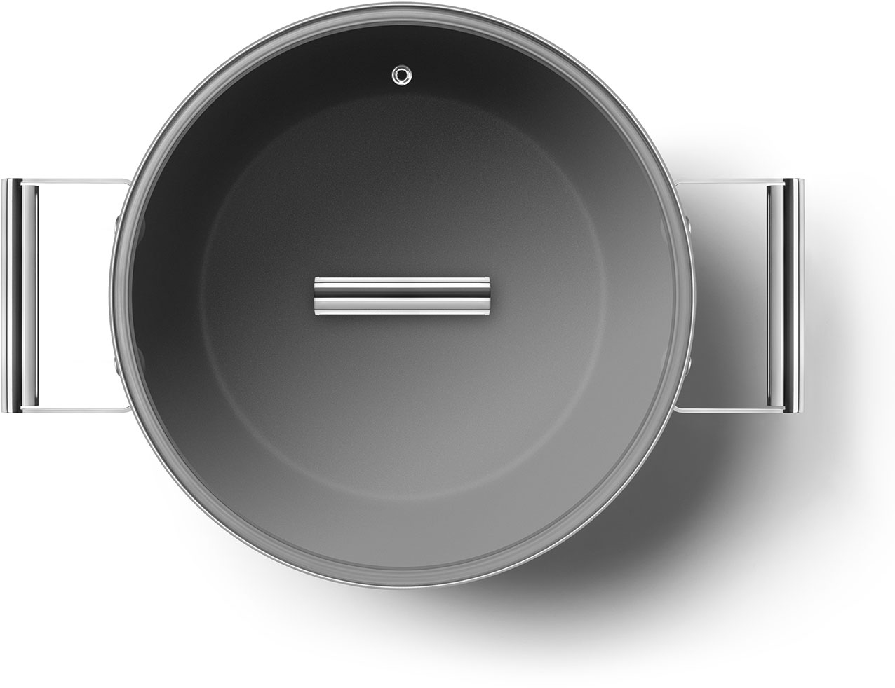 CKFC2611BLM Посуда / кастрюля с двумя ручками и крышкой 26 см, черная SMEG  - Вид №4