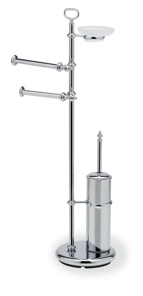 EL21(08) Stil Haus Elite, стойка: мыльница + полотенцедерж. + бумагодержатель + ёрш металлический, цвет хром