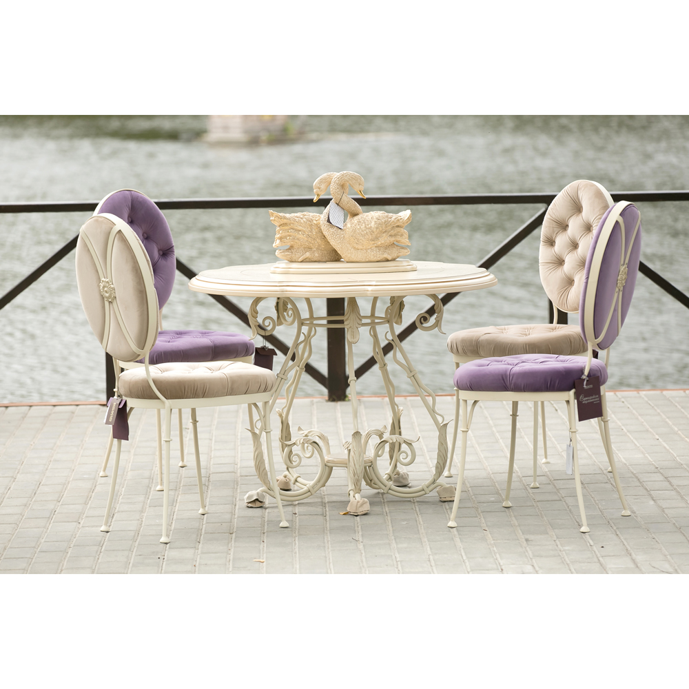 19010 Кованый обеденный стол Аделаида 5 Айвори BOGACHO 4627138231364 - Вид №10