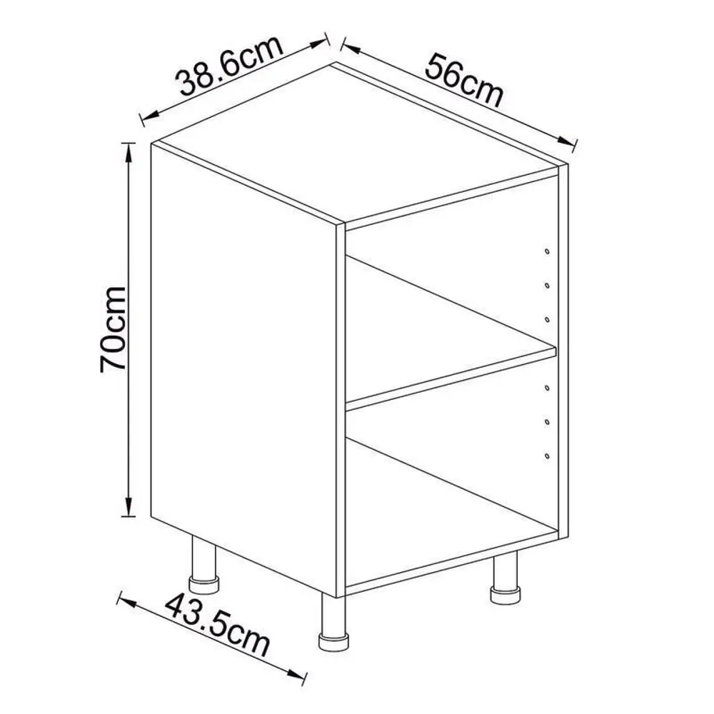 Каркас напольный угловой скошенный 40х56х70 см, ЛДСП, цвет белый DELINIA STLM-2139185 - Вид №6