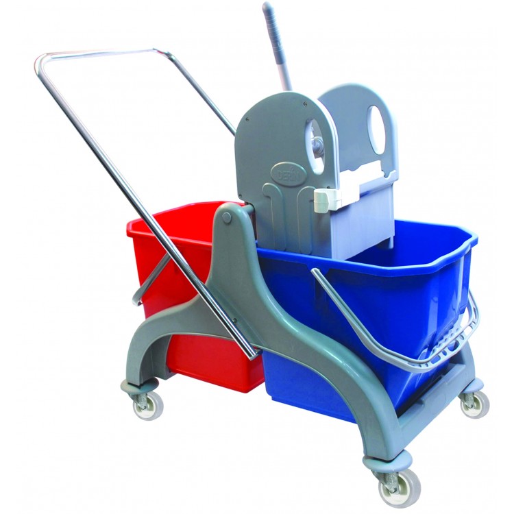 CKS 3325 Nossa Двухведерная уборочная тележка пластиковая с отжимом сьемные ведра 2х25 л 