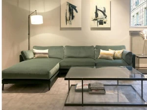 Duvivier Canapés 4-х местный бархатный диван со съемным чехлом с шезлонгом Centquatre