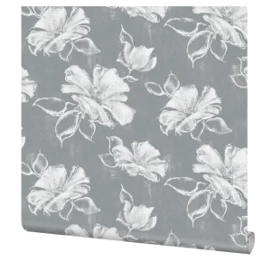 ELYSIUM Лантана - серые флизелиновые обои с цветочным узором 89402937