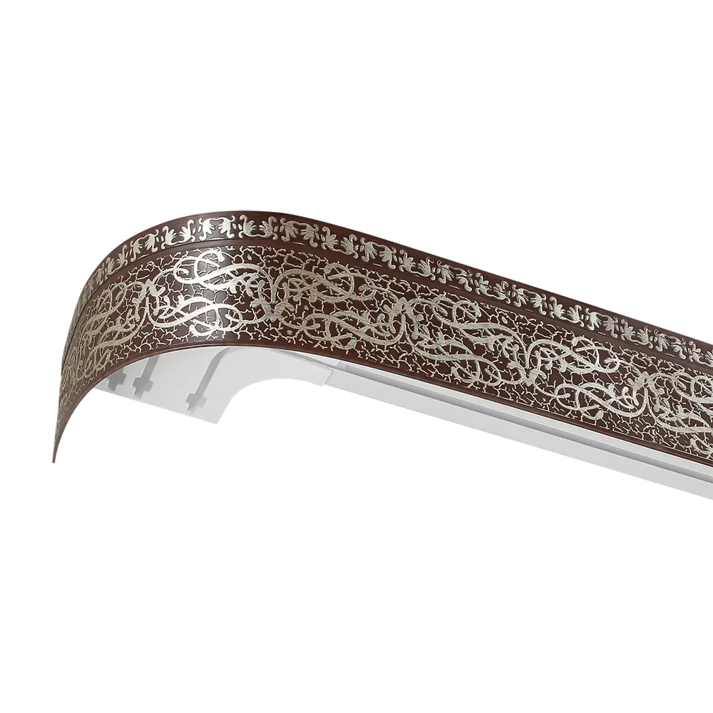 Карниз трехрядный «Прима», 200 см, пластик, цвет тёмный дуб 82594951 STLM-2192307 DOMLEGRAND 